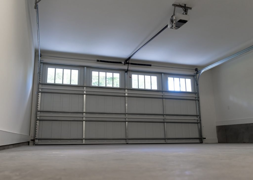 Interior of a garage door