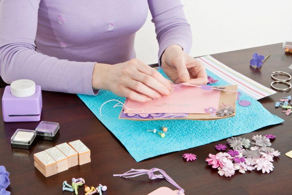 Woman doing crafts