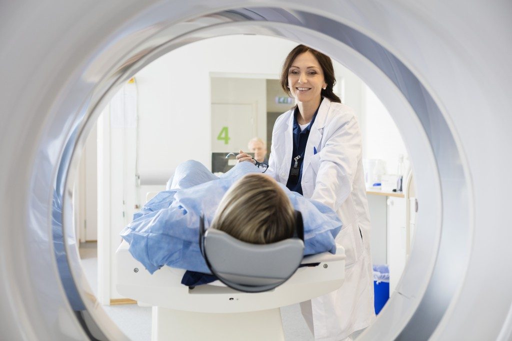 person getting an MRI scan