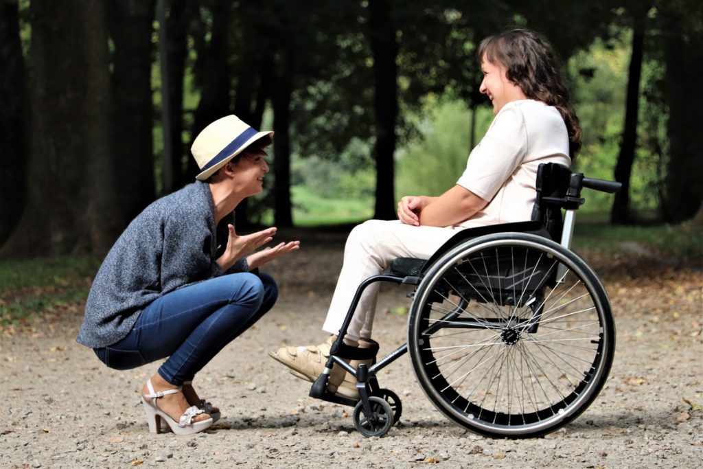 woman on a wheelchair