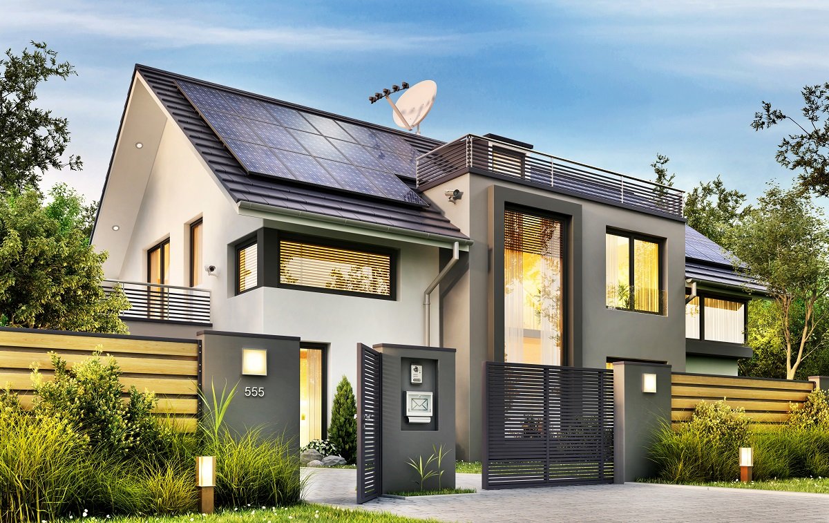 house with solar panel